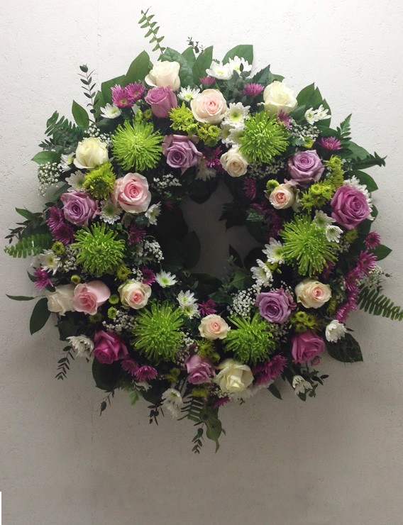 GREEN AND PINK WREATH