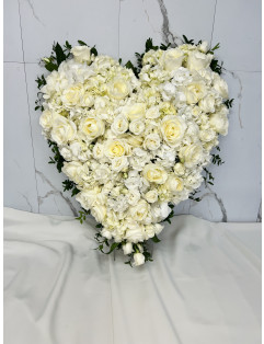 FULL WHITE HEART ROSES & HYDRANGEAS - NEW-