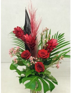 GINGERS & ROSES WITH VASE - St Valentin -