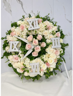 HORLOGE DE ROSES & HYDRANGÉES